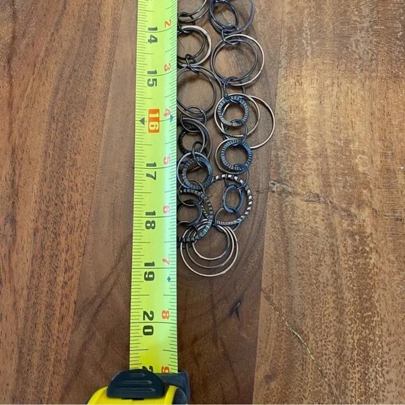 Modernist Circle Hoop Black and Bronze Necklace Layer Necklace - Picture 5 of 8